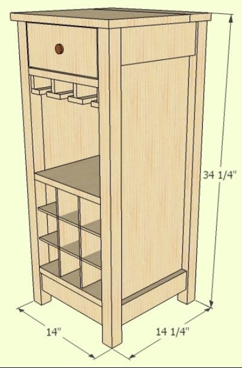 Mini Wine Bar Plans DIY Set Wooden Wine Modern Bar Etsy