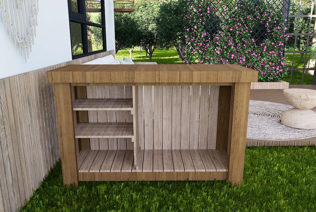DIY Modern Outdoor Bar Plan: Wooden Garden Bar (PDF Plans) - Etsy