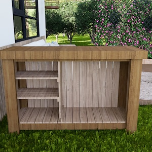 DIY Modern Outdoor Bar Plan: Wooden Garden Bar (PDF Plans)