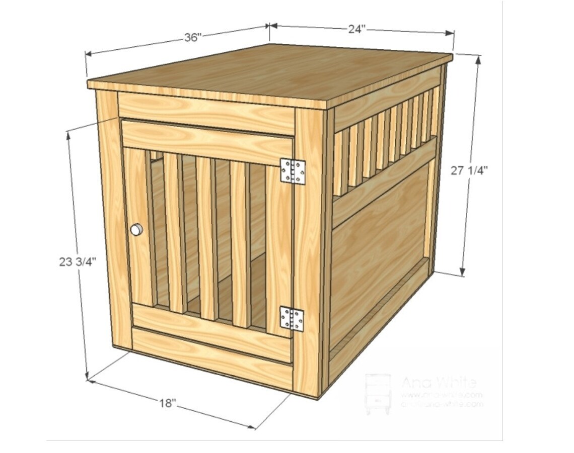 Large Wood Pet Kennel Plan PDF DIY 36'' Etsy