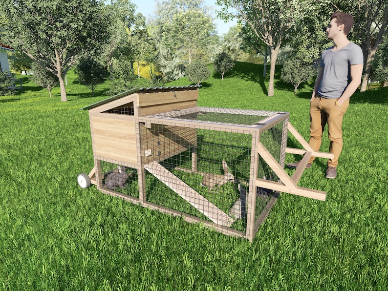 Rabbit Hutch Plans | Mobile DIY Rabbit Coop Plans | Mobile Chicken Coop ...