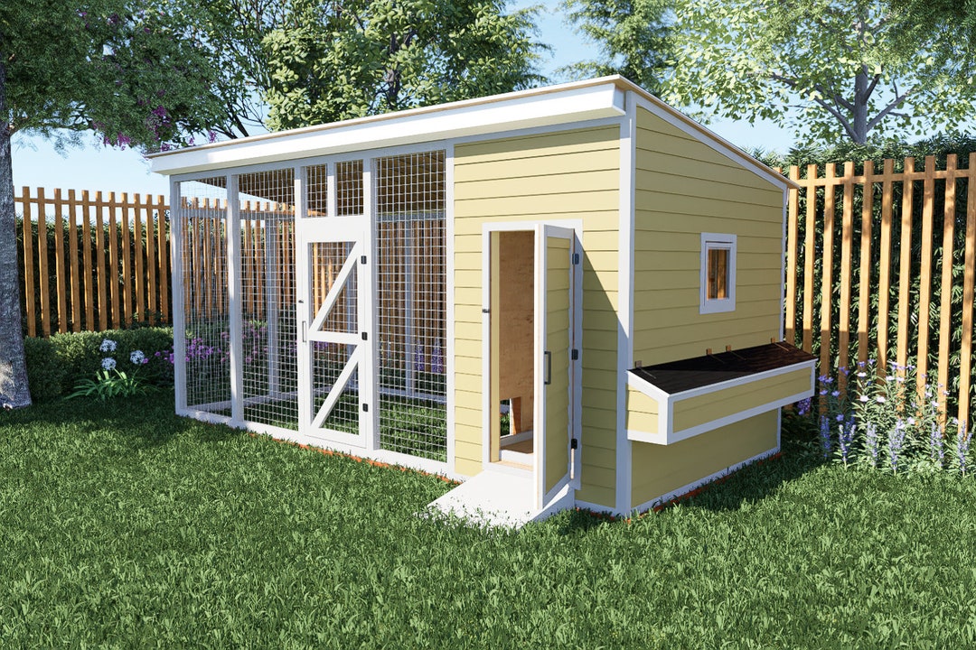 Chicken Coop Plans for 15 Chickens With Chicken Run Plans Etsy
