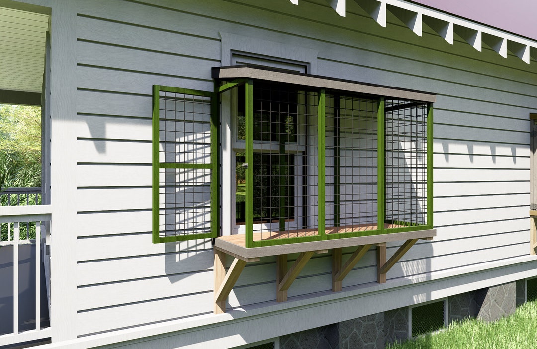 Windows Catio Plans Cat House Plans Windows Cat Kennel Plans Cat