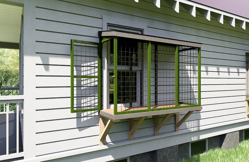 Windows Catio Plans Cat House Plans Windows Cat Kennel Plans Cat Patio image 1