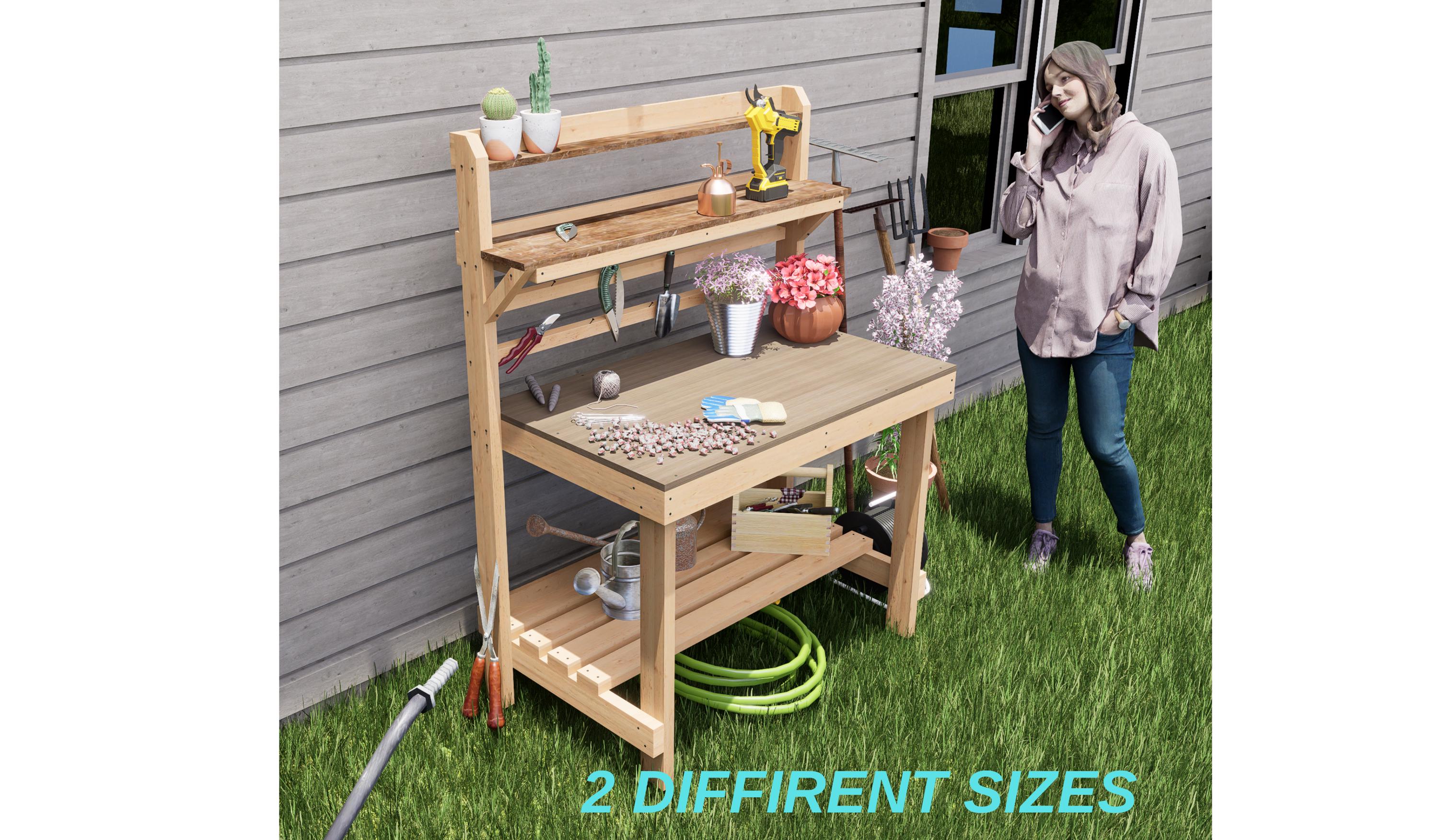 DIY Potting Bench Plans: Outdoor Garden Table (PDF)