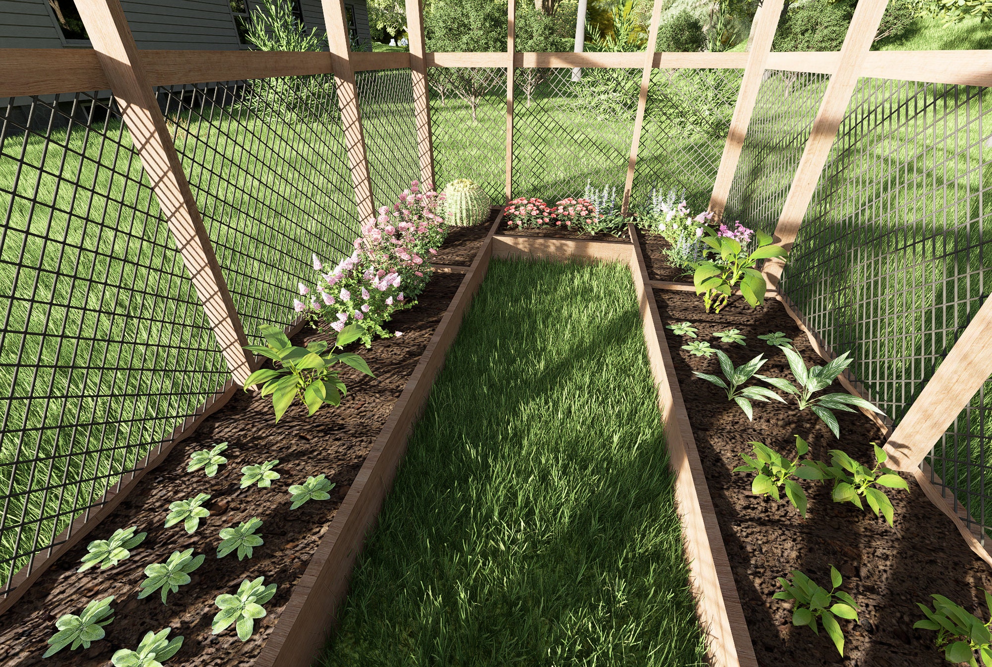 Raised Garden Bed With Deer Fence Plans 8x12 - Etsy