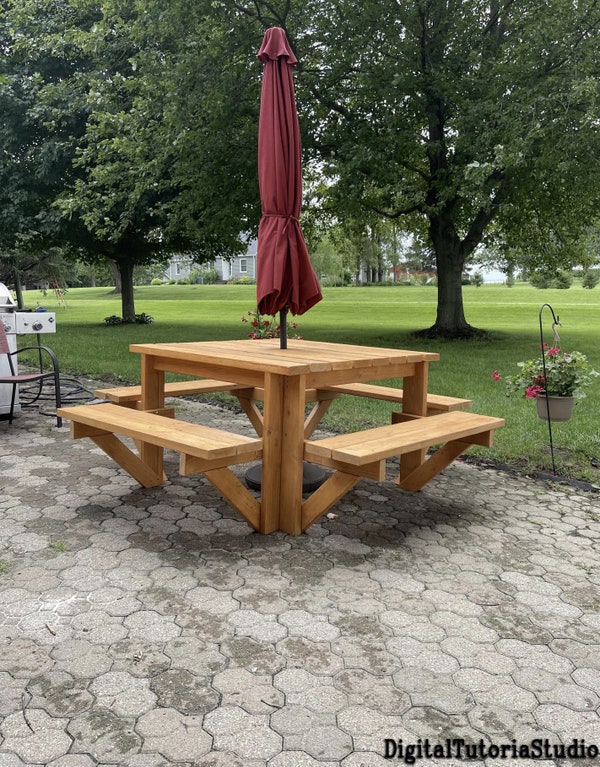Classic Picnic Table With Separate Bencheshow to Plan Etsy Canada