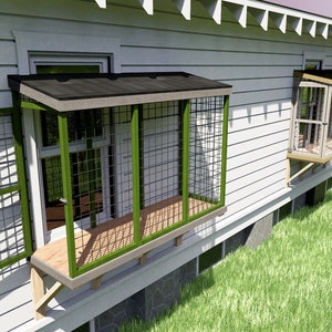 Windows Catio Plans Cat House Plans Windows Cat Kennel Plans Cat Patio image 5