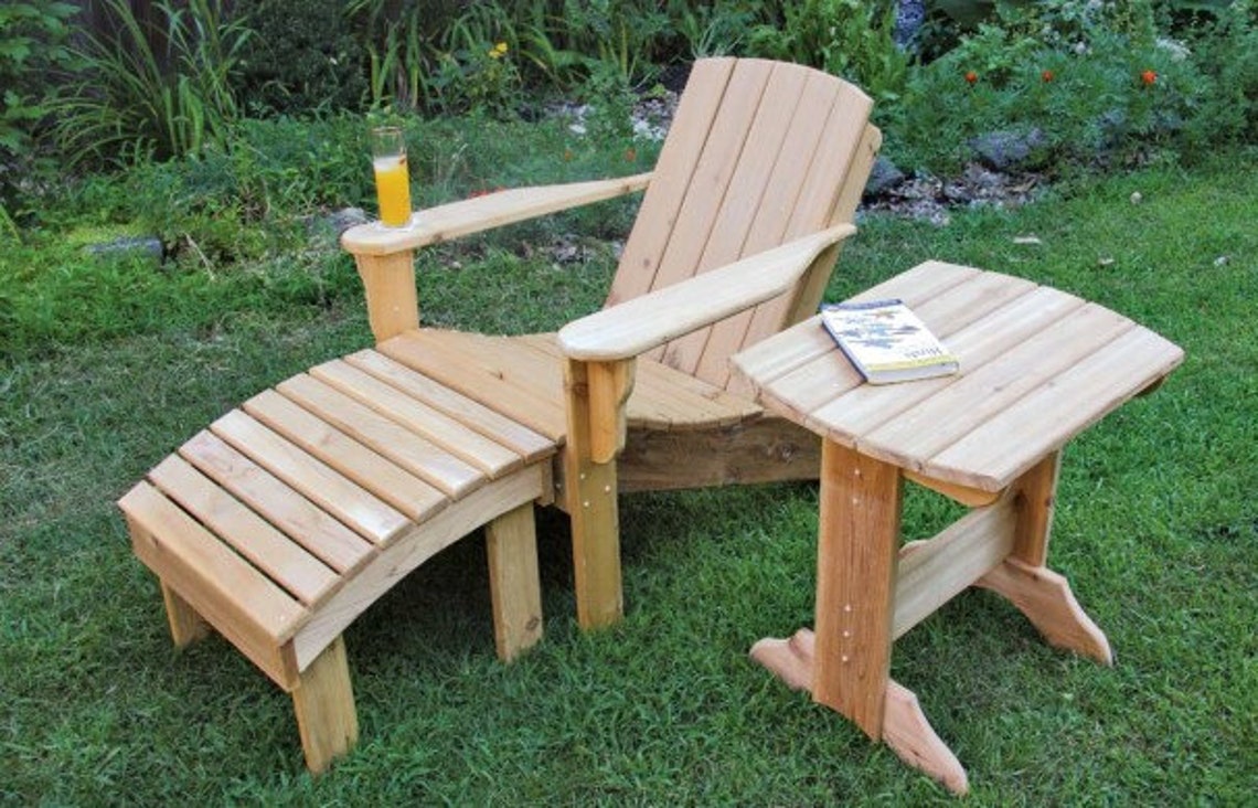 Adirondack Chair Plans Ottoman and Table Plans woodworking Etsy UK