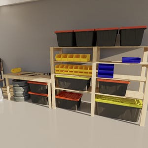 Garage Shelves with Workbench Plans: DIY Shop Storage (PDF Download)