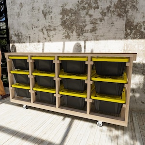 Verrijdbaar draagtasrek van 14 gallon, doe-het-zelfplannen met werkbank (pdf)