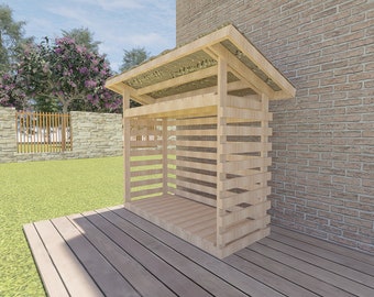 Simple Firewood Storage DIY Plans 2x4 Storage - Garden Firewood Rack, Wood Shed Plans, Wood Rack Plans, Outdoor Firewood Holder