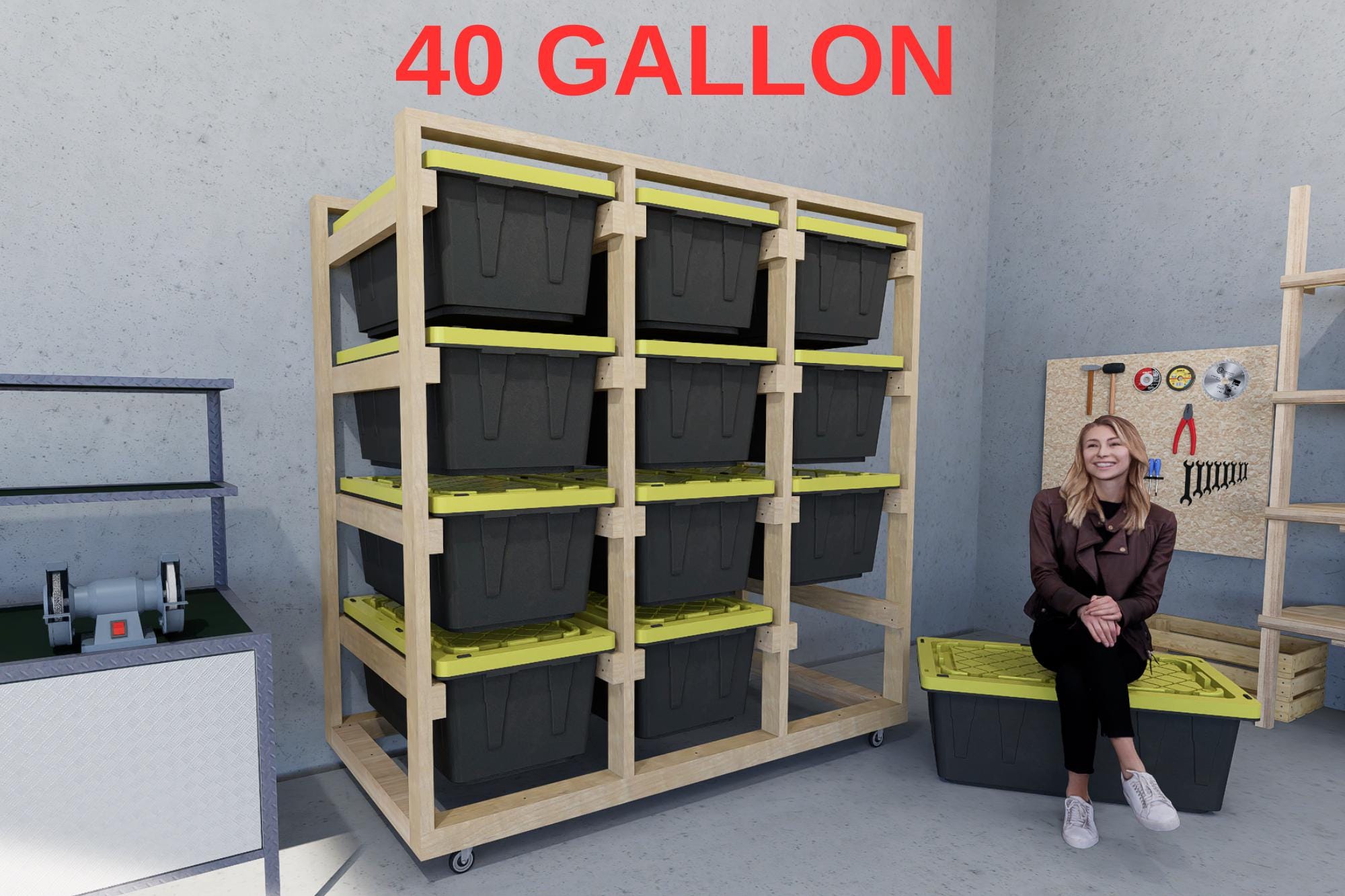 40 Gallon Tote Storage Rack