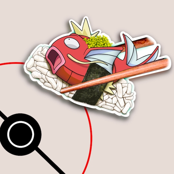 Magikarp Nigiri | Sushi | Sushi Sticker | Pokémon sticker | Food Sticker | Anime sticker | Water-Type | Nerdy Sticker | Hydroflask Sticker