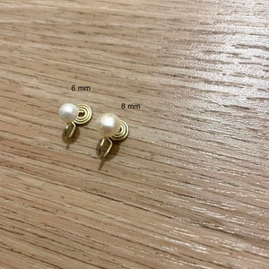 Boucles d'oreilles petite perle clip U sans douleur image 6