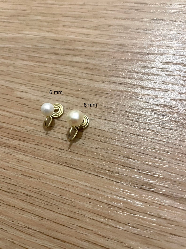 Boucles d'oreilles petite perle clip U sans douleur image 6