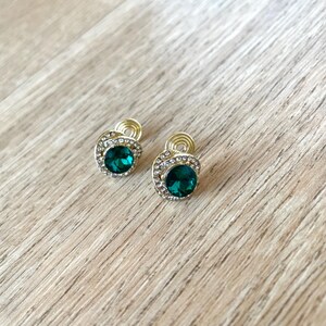 Green Stone Painless U Clip Earrings