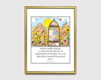 The Secret Door Whimsical Art Print poetry for nursery child and children's bedroom wall decor