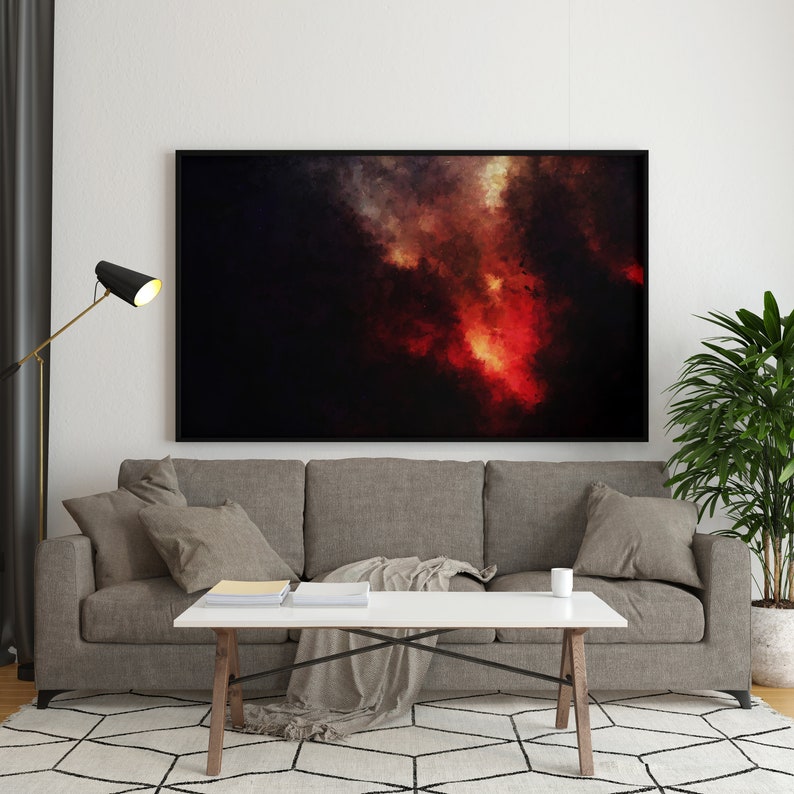 Red and Black Printable Abstract Wall Art, Modern Home Art, Digital ...