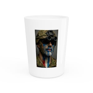 Military-Themed Shot Glass | Unique Barware Gift for Veterans, Army Decor, Party Favor, Patriotic Celebration, Groomsmen Gift