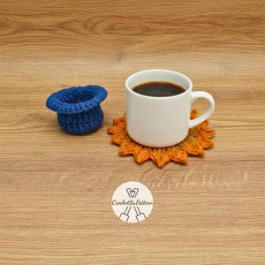 Juego de posavasos de girasoles a crochet y patrón de maceta, descarga instantánea en PDF digital de flores