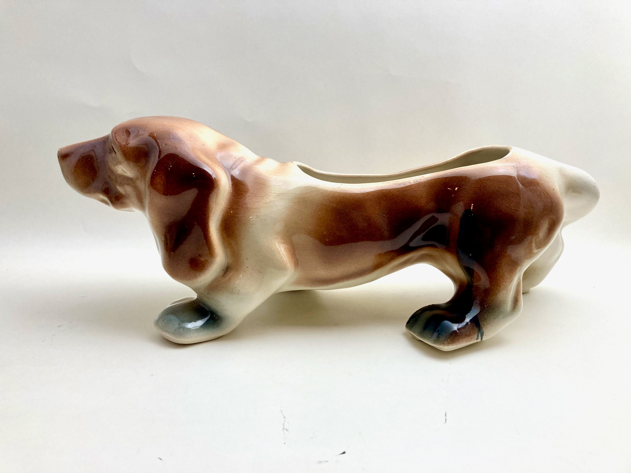 Vintage Dachshund Wiener Dog Planter Ceramic Porcelain Brown - Etsy