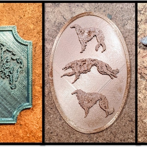Lot de 3 fichiers 3D Barzoï, ornements de lévriers russes et panneau chien animal