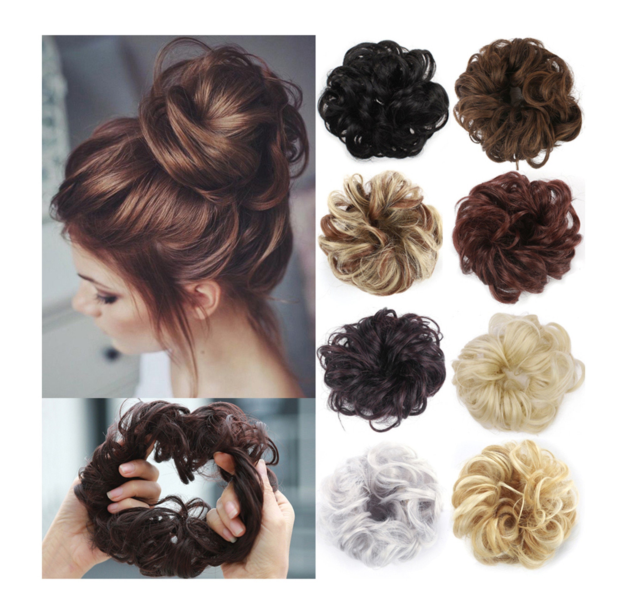 Synthetic Hair Bun - Etsy UK Synthetic Hair Bun - Etsy UK
