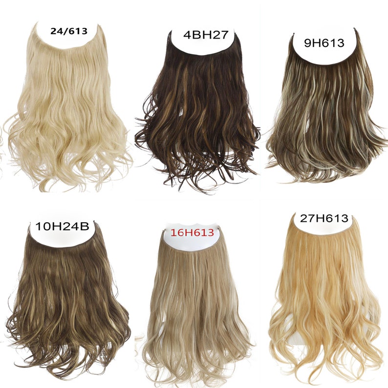Halo Hair Extensions Ombre Synthetic Invisible Wire in Curly Etsy