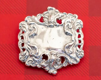 Broche vintage Mid Century Silver Tone - O3