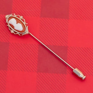 Vintage Victorian Cameo Gold Tone Stickpin by Avon - O2