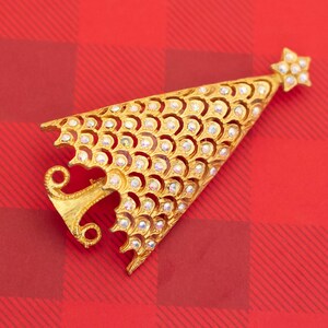 Vintage Dainty Geometric Cone Christmas Tree Brooch - O25