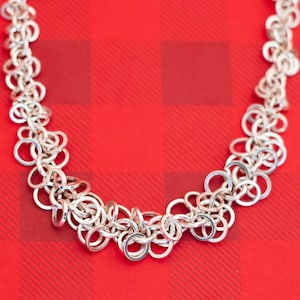 Vintage Silver Tone Rings Choker Necklace by Avon, 16 Inches - O26