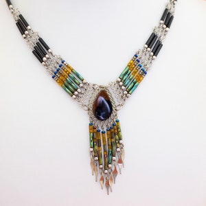 Vintage Boho Beaded Choker Necklace, 16 Inches - O28