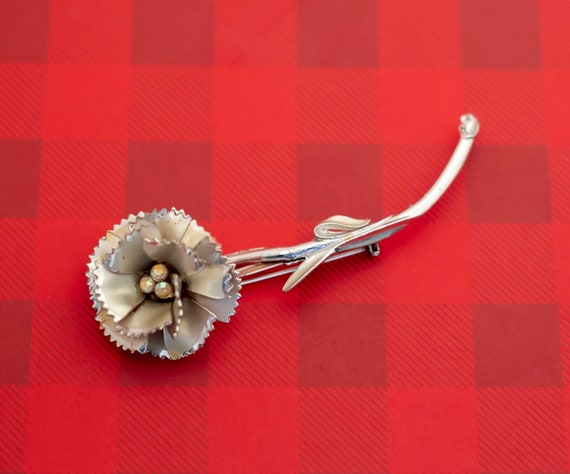 Broche Ancienne Art Nouveau Fleurs En Argent - Bijou Vintage D'occasion