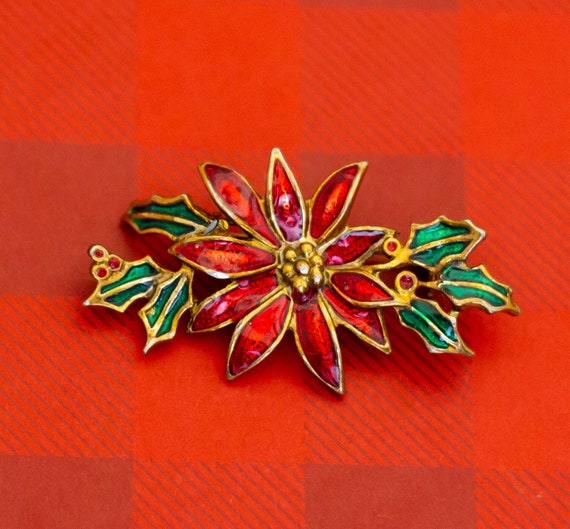 Vintage Red Poinsettia Brooch – Vintage Renude