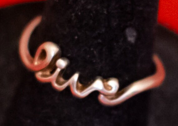 Size 7, Vintage Sterling Silver Abstract Monogram… - image 2