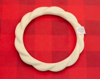 Bracelet Vintage En Plastique Ivoire - Bijou Rétro Années 70-80