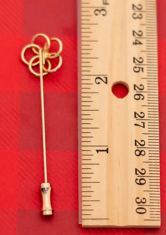 Vintage Boho Floral Gold Tone Stick Pin - O1 - image 2