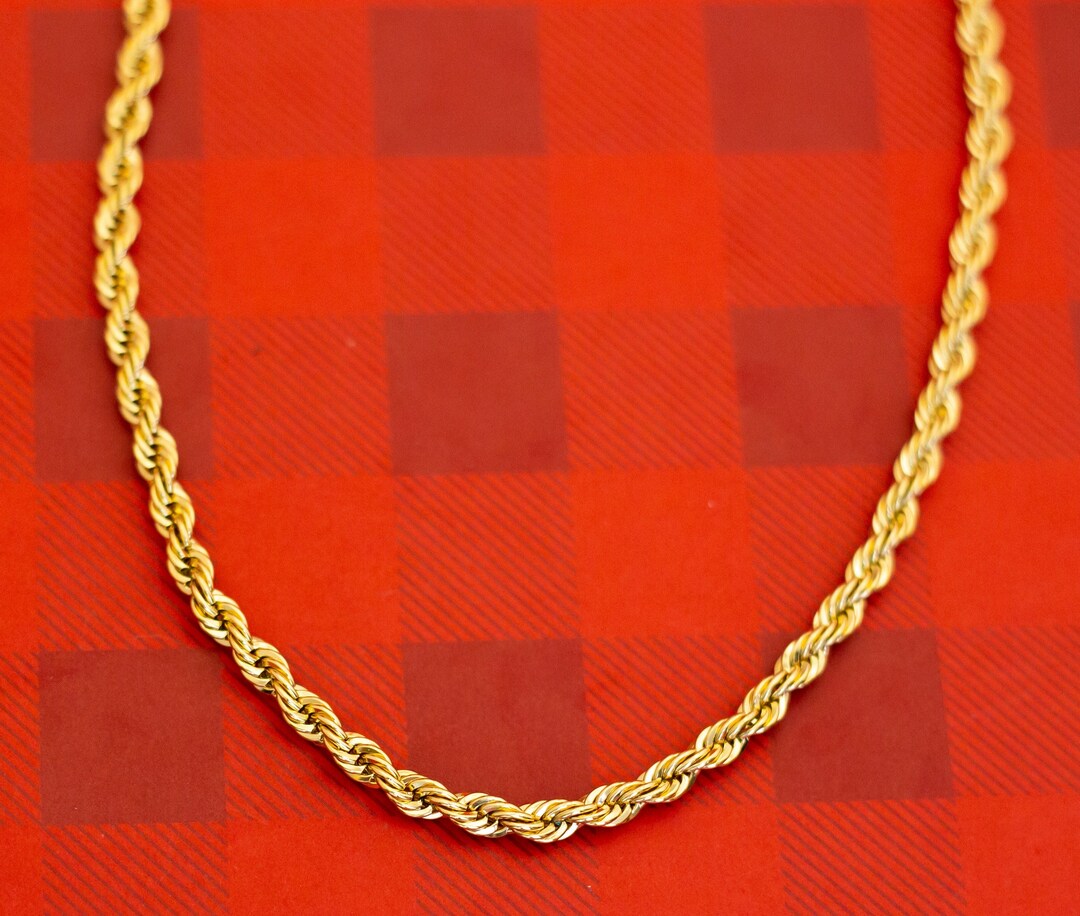 Vintage Twisting Gold Tone Chain Necklace 24 Inches O28 Etsy