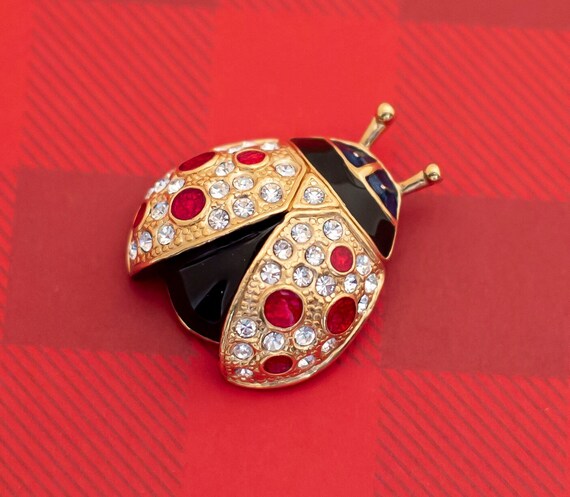 Broche Coccinelle (ladybug) Avec Strass - Occasion, Bijou Fantaisie Femme