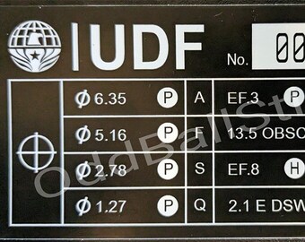 Edge of Tomorrow Tail Rotor Sword UDF Part Number Sticker