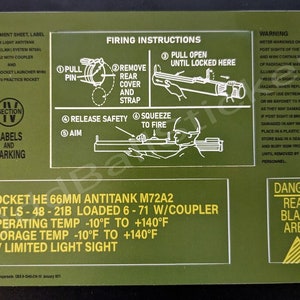 M72 LAW Three Sticker Sheet - OD Green