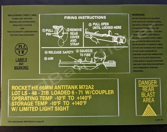 M72 LAW Three Sticker Sheet - OD Green