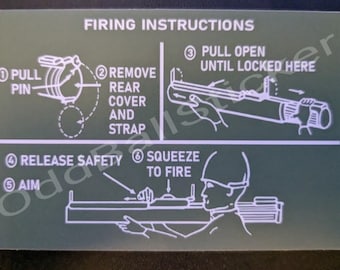 M72 LAW Instruction Sticker - Light Green