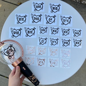 Ateez heart butterfly lightstick decals