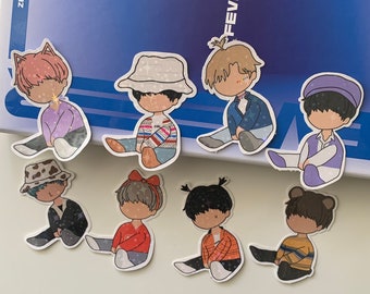 Conjunto de pegatinas de Ateez sentado brillante