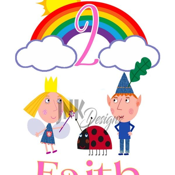 Ben and Holly's Kingdom Birthday Shirt Canva Editable Personalized Design Digital File