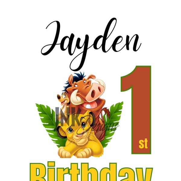 Lion King Birthday Shirt PNG Canva Editable Design Personalized Birthday Shirt Digital file