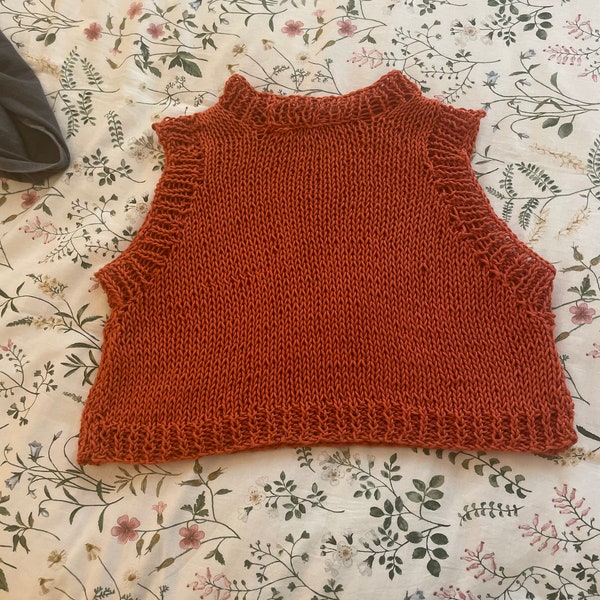 Hand Knit Tank Top Etsy
